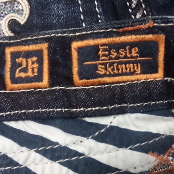 Rock Revival Women's 26 Essie Skinny Embellished Shimmer Dark Fade NWOT - Picture 9 of 9